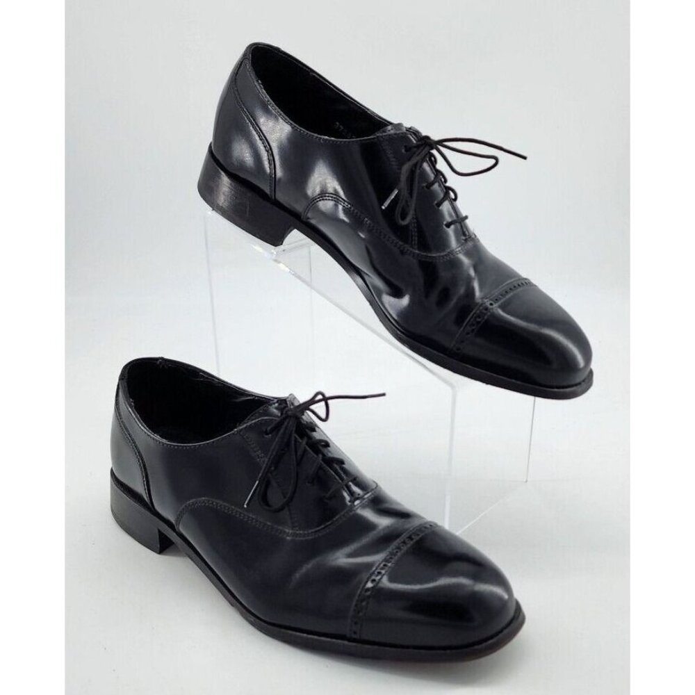 Florsheim Black Leather Cap Toe Oxford Shoe Lace Closure Dress Shoes Size 10 D